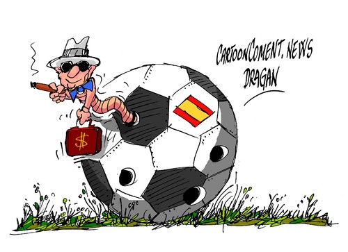 Cartoon: Espana-gooooooo! (medium) by Dragan tagged espana,fudbol,corrupcion,fondos,publicos,real,madrid,barca,cartoon