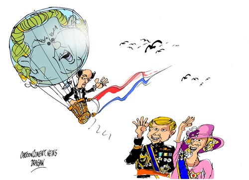 Cartoon: Fred de Graaf-dejando su cargo (medium) by Dragan tagged fred,de,graaf,holanda,guillermo,alejandro,geert,wilders,politics,cartoon