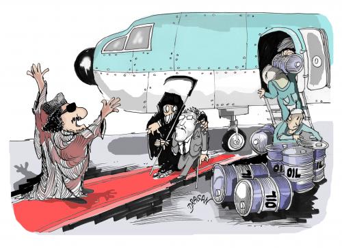 Cartoon: Gadafi (medium) by Dragan tagged tripoli,gadafi,megrahi,politics,cartoon