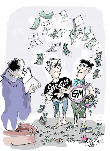 Cartoon: General Motors (medium) by Dragan tagged general,motors,automobile,krisis