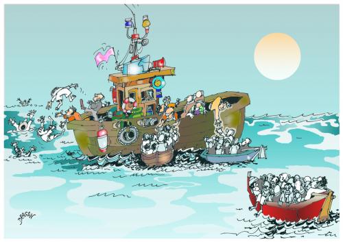 Cartoon: imigracion (medium) by Dragan tagged imigracion