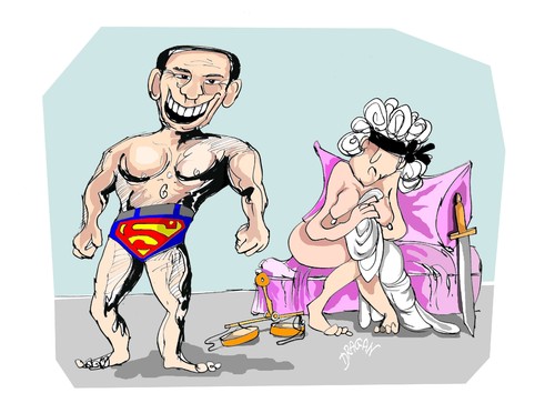 Cartoon: Justicia-Silvio Berlusconi (medium) by Dragan tagged justicia,silvio,berlusconi,politics,italia