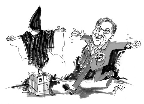 Cartoon: Karl Rove (medium) by Dragan tagged karl,rove,eeuu,tortura,politics,cartoon