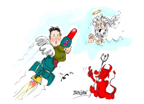 Cartoon: Kim Jong-un-los rumores (medium) by Dragan tagged kim,jong,un,corea,del,norte
