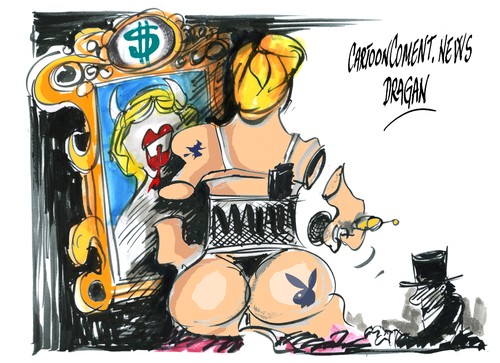 Cartoon: Madonna-desnuda por Malala (medium) by Dragan tagged madonna,malala,los,angeles,cartoon