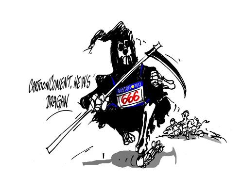 Cartoon: Maraton de Boston (medium) by Dragan tagged maraton,de,boston