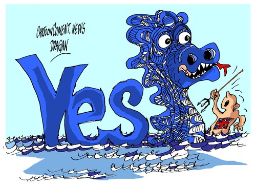 Cartoon: monstruo del Lago Yessie (medium) by Dragan tagged monstruo,del,lago,ness,alex,salmond,gran,bretana,irlanda,referendum,politics,cartoon