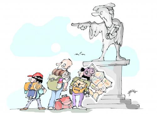 Cartoon: monumento (medium) by Dragan tagged monumento,cristobal,colon