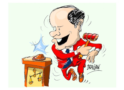 Cartoon: Olaf Scholz-sentencia (medium) by Dragan tagged olaf,scholz,alemania,polonia,ukrania