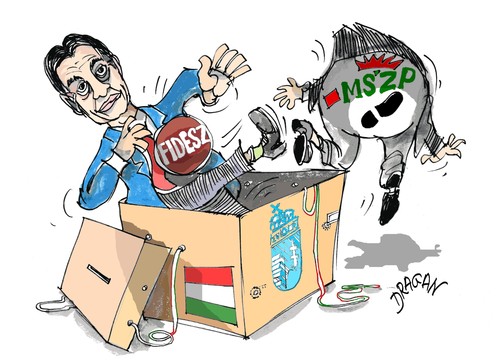 Cartoon: Orban Viktor (medium) by Dragan tagged hungria,orban,viktor,fidesz,elecciones,budapest,politics,cartoon