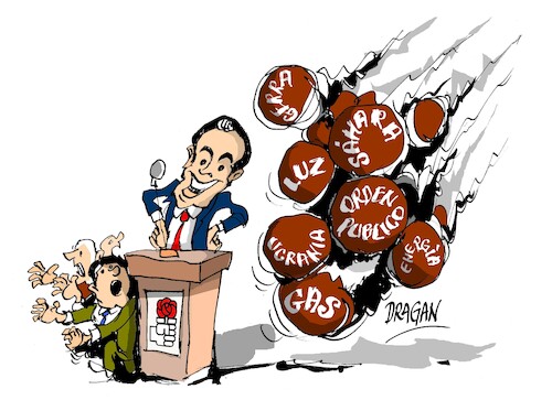 Cartoon: Pedro Sanchez-Sahara (medium) by Dragan tagged pedro,sanchez,sahara,espana