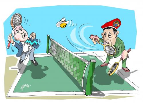 Cartoon: pelota (medium) by Dragan tagged honduras,micheletti,zelaya,chavez