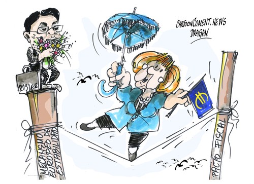 Cartoon: Philipp Rösler-Angela Merkel (medium) by Dragan tagged philipp,rösler,angela,merkel,alemania,eurozona,fdp,mede