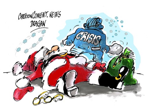 Cartoon: Quien mato a papa Noel (medium) by Dragan tagged papa,noel,santa,claus,navidad,cartoon