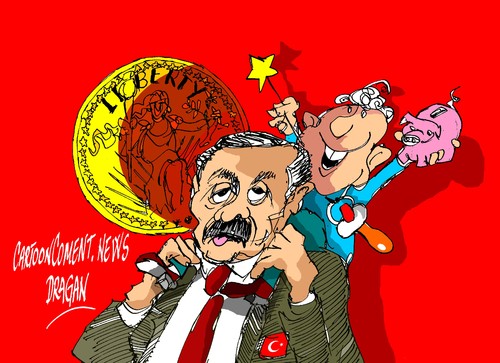 Cartoon: Recep Tayyip Erdogan-corrupcion (medium) by Dragan tagged recep,tayyip,erdogan,turquia,corrupcion,politic,cartoon