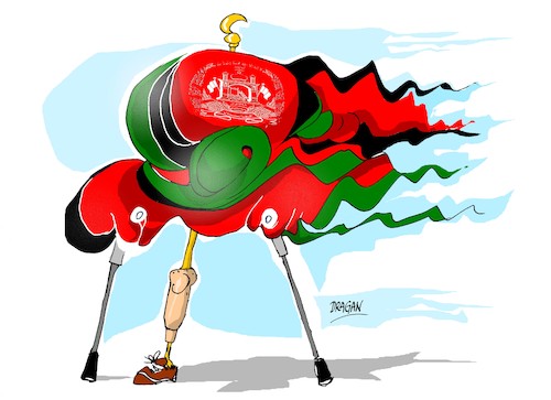 Cartoon: retirada de Afganistan (medium) by Dragan tagged eeuu,afganistan,retirada