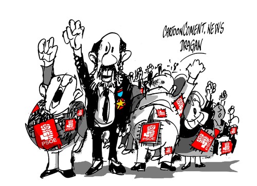 Cartoon: Rubalcaba-medalla de honor (medium) by Dragan tagged alfredo,perez,rubalcaba,psoe,pp,medalla,de,honor,politics,cartoon