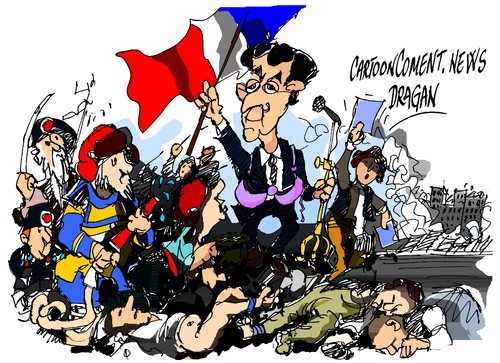 Cartoon: Sarkozy -republicano (medium) by Dragan tagged nicolas,sarkozy,los,republicanos,francia,ump,politics,cartoon