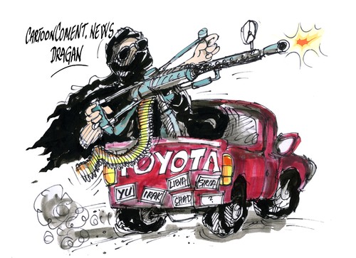 Cartoon: Siria-Toyota war (medium) by Dragan tagged siria,toyota,war,bashar,al,assad,barza