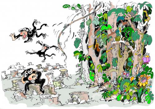 Cartoon: Tala de arboles (medium) by Dragan tagged tala,de,arboles