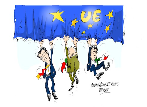 Cartoon: UE-norte-UE sur (medium) by Dragan tagged ue,norte,sur