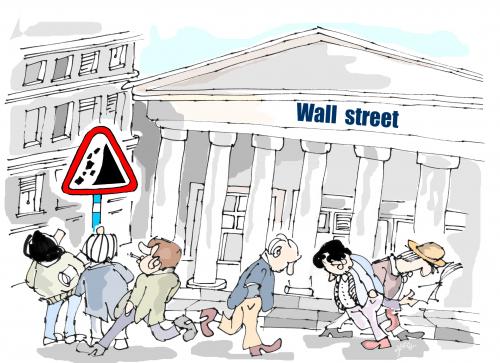 Cartoon: wall street (medium) by Dragan tagged wall,street,cricis