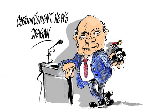 Cartoon: William Hague-armas quimicas (medium) by Dragan tagged william,hague,armas,quimicas,gran,bretana,siria,bahrein,politics,cartoon