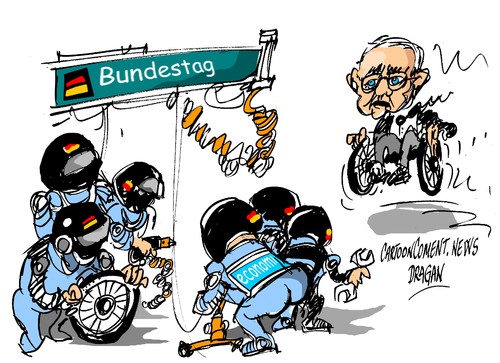 Cartoon: Wolfgang Schäuble-Bundestag Box (medium) by Dragan tagged wolfgang,schäuble,alemania,bundestag,crisis,economic,politic,cartoon