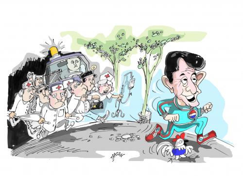 Cartoon: jogging (medium) by Dragan tagged nicolas,sarcozy,francia,jogging
