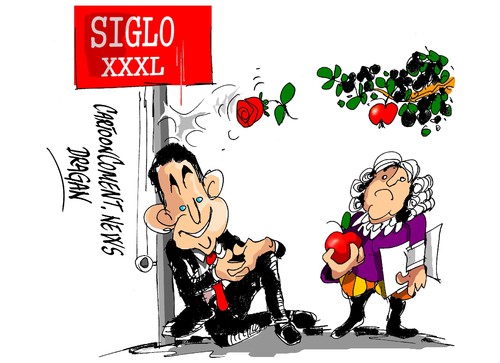 Cartoon: Zapatero siglo XXXL-frase (medium) by Dragan tagged jose,luis,rodriguez,zapatero,siglo,xxi,espana,psoe,europa,politics,cartoon