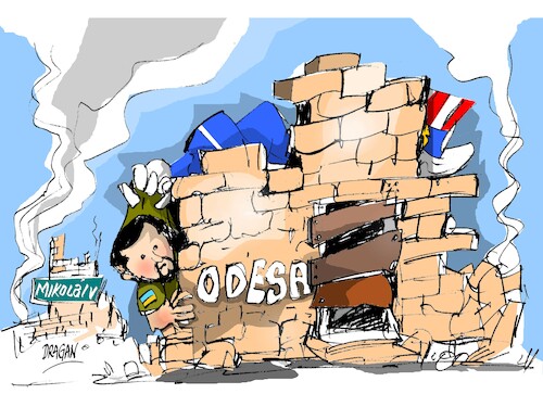 Cartoon: Zelenski-Mikolaiv y Odesa (medium) by Dragan tagged zelenski,mikolaiv,odesa,ukrania