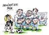 Cartoon: Angela Merkel-Eurocopa-2012 (small) by Dragan tagged angela,merkel,eurocopa,2012,alemania,grecia,polonia,fudbol,politics,cartoon