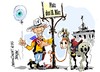 Cartoon: Barack Obama-Berlin (small) by Dragan tagged barack,obama,estados,unidos,eeuu,puerta,de,brandeburgo,alemania,politics,cartoon