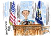 Cartoon: Barack Obama-Conduciendo (small) by Dragan tagged barack,obama,estados,unidos,eeuu,abismo,fiscal,congreso,politiks,cartoon