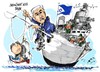 Cartoon: Beniamin Netanjahu-barcoEstelle (small) by Dragan tagged beniamin,netanjahu,barco,estelle,izrael,palestina,gaza,politics,cartoon