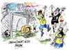 Cartoon: Brasil-3-Honduras-2 (small) by Dragan tagged brasil,honduras,futbol,juegos,olimpicos,de,londres,deporte,cartoon