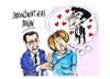 Cartoon: cohabitacion (small) by Dragan tagged francois,hollande,angela,merkel,nikolas,sarkozy,alemania,francia,bruselas,consejo,europeo,politics,cartoon