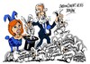 Cartoon: conejos de la chistera (small) by Dragan tagged soraya,saenz,de,santamaria,mariano,rajoy