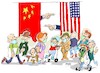 Cartoon: EEUU-China- COVID-19 (small) by Dragan tagged eeuu,china,covid