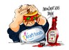 Cartoon: Kraft Foods y Heinz-sumando (small) by Dragan tagged kraft,foods,heinz,cartoon