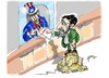 Cartoon: Mahmud Ahmadineyad (small) by Dragan tagged mahmud,ahmadineyad,eeuu,iran,onu,tratado,de,no,proliferacion,nueva,york,armamento,nuclear,politics,cartoon