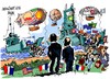 Cartoon: Obama-Hollande-Desembarco (small) by Dragan tagged barack,obama,francois,hollande,normandia,desembarco,francia,eeuu,politics,cartoon