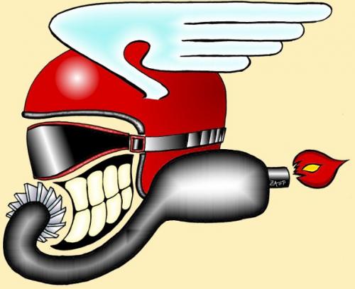 Cartoon: custom motorcycles club logo (medium) by johnxag tagged vintage,custom,club,moto,logo
