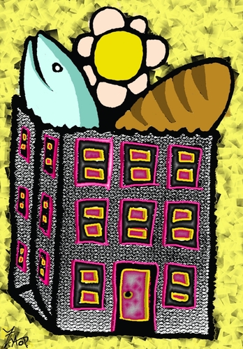 Cartoon: eating in the 21st century (medium) by johnxag tagged nutrition,junk,eat,food