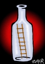 Cartoon: ladder in a bottle (small) by johnxag tagged world escape bottle johnxag