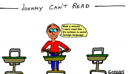 Cartoon: Johnny Cant Read (medium) by Rudd Young tagged ruddyoung,funny,cartoon