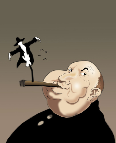 Cartoon: Alfred Hitchcock.. (medium) by berk-olgun tagged alfred,hitchcock