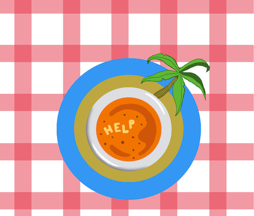 Cartoon: Alphabet Soup... (medium) by berk-olgun tagged deserrt,island