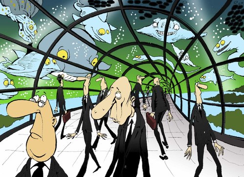 Cartoon: Aquarium... (medium) by berk-olgun tagged aquarium