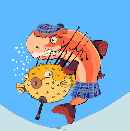 Cartoon: Bagpipes... (medium) by berk-olgun tagged bagpipes
